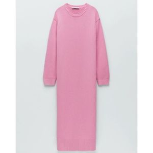 Zara oversized knit dress bubblegum pink size L
